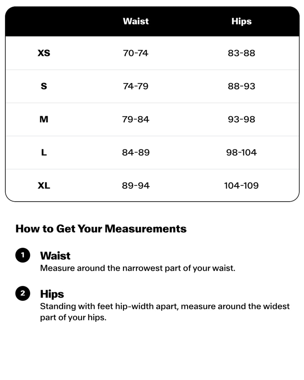 Sizing Chart (In Cm)